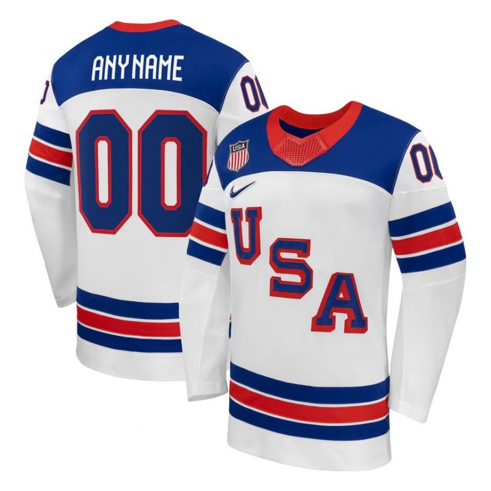 USA Hockey Olympic 2026 White Away Replica Custom Jersey-Pro Kit Vault | Brand New 26/27 Sports Jerseys